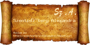 Szentpétery Alexandra névjegykártya