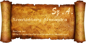Szentpétery Alexandra névjegykártya