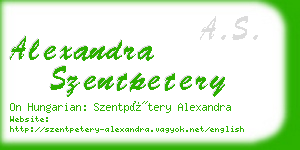 alexandra szentpetery business card
